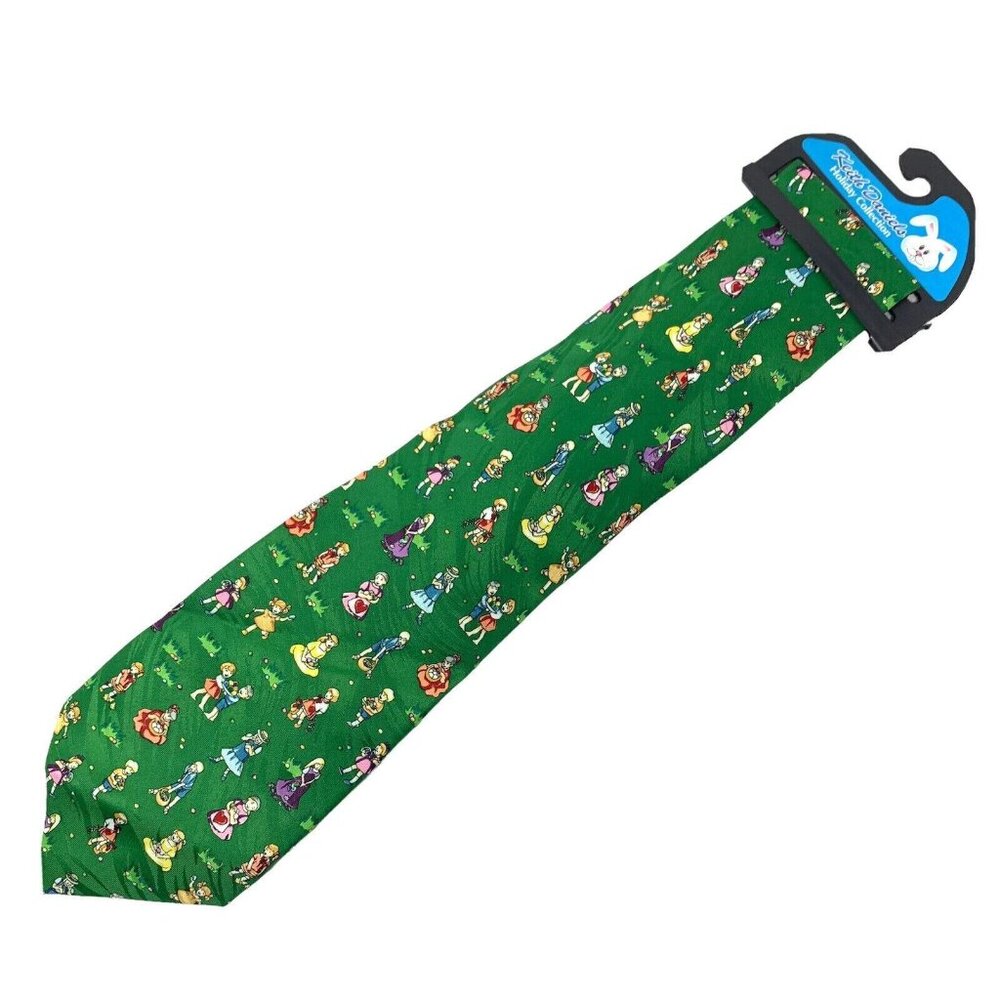 Keith Daniels Easter Green Neck Tie Polyester Kids Egg Hunting 57"